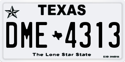 TX license plate DME4313