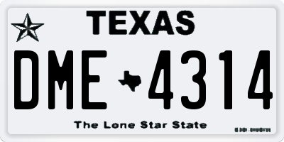 TX license plate DME4314