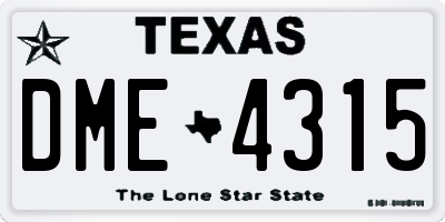 TX license plate DME4315