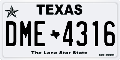 TX license plate DME4316