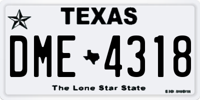 TX license plate DME4318