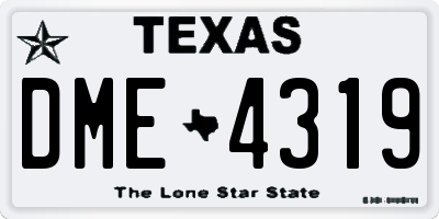 TX license plate DME4319