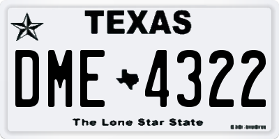 TX license plate DME4322
