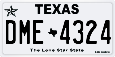 TX license plate DME4324