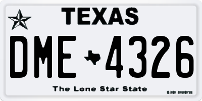 TX license plate DME4326
