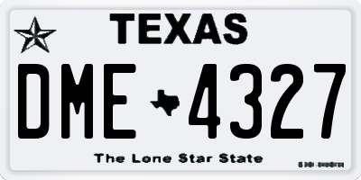 TX license plate DME4327
