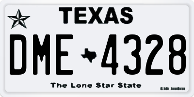 TX license plate DME4328