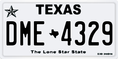 TX license plate DME4329