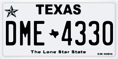 TX license plate DME4330