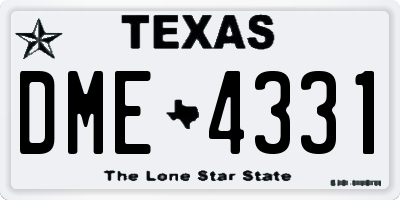 TX license plate DME4331