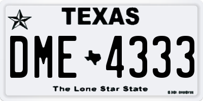 TX license plate DME4333