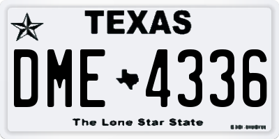TX license plate DME4336