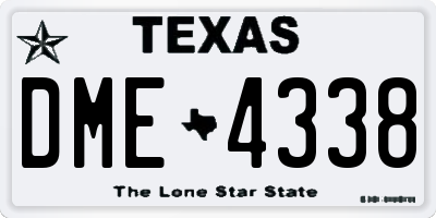 TX license plate DME4338