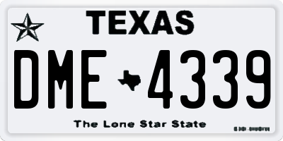 TX license plate DME4339