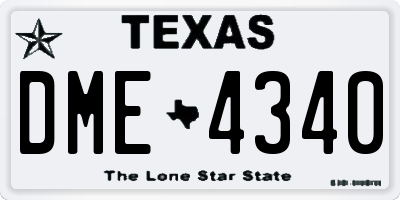 TX license plate DME4340