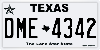TX license plate DME4342