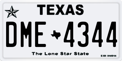 TX license plate DME4344