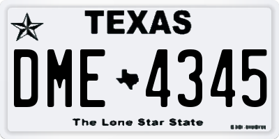 TX license plate DME4345
