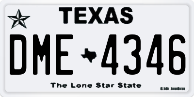 TX license plate DME4346