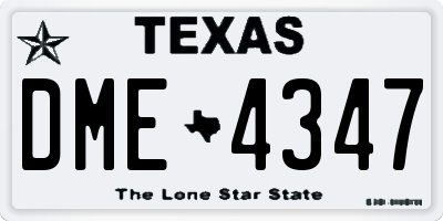 TX license plate DME4347