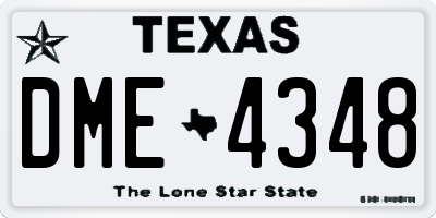 TX license plate DME4348