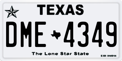TX license plate DME4349
