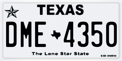 TX license plate DME4350