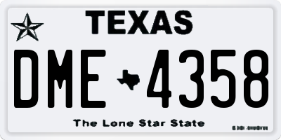 TX license plate DME4358