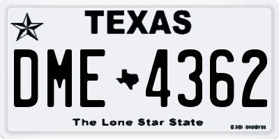 TX license plate DME4362