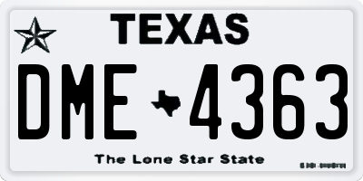 TX license plate DME4363