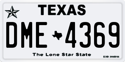 TX license plate DME4369