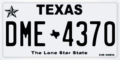 TX license plate DME4370