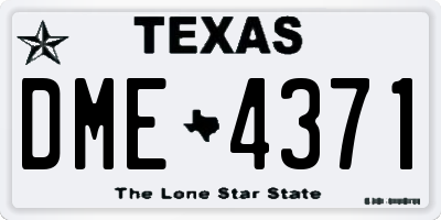 TX license plate DME4371