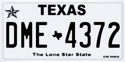 TX license plate DME4372