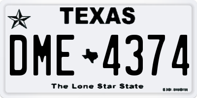 TX license plate DME4374
