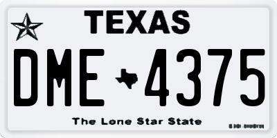 TX license plate DME4375