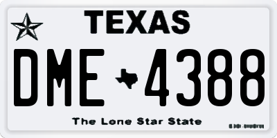 TX license plate DME4388