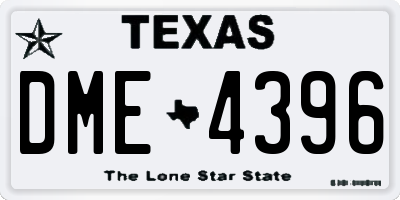 TX license plate DME4396