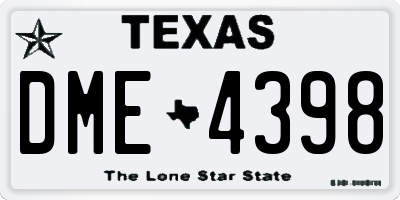 TX license plate DME4398