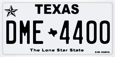 TX license plate DME4400