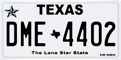 TX license plate DME4402