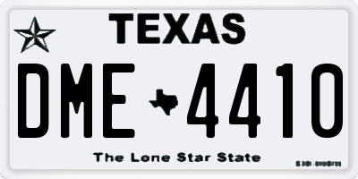 TX license plate DME4410