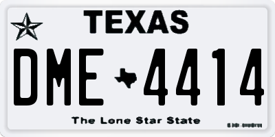 TX license plate DME4414