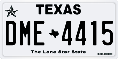 TX license plate DME4415