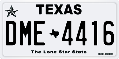 TX license plate DME4416