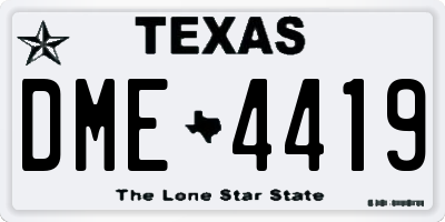 TX license plate DME4419