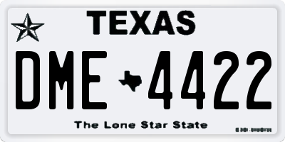 TX license plate DME4422