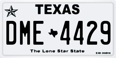 TX license plate DME4429