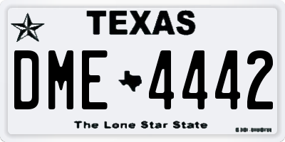 TX license plate DME4442