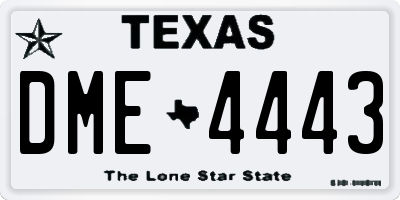 TX license plate DME4443